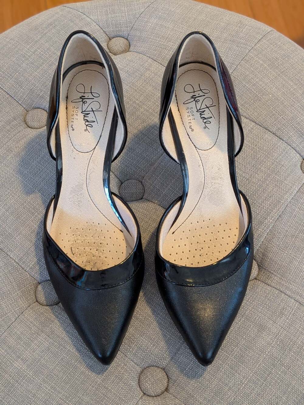 LifeStride Women's Saldana D'Orsay Pointed Toe Stiletto Heel Pump Black 7M